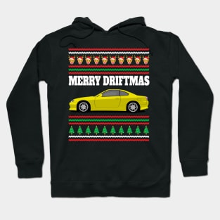 Yellow Nissan Silvia S15 Merry Driftmas Hoodie